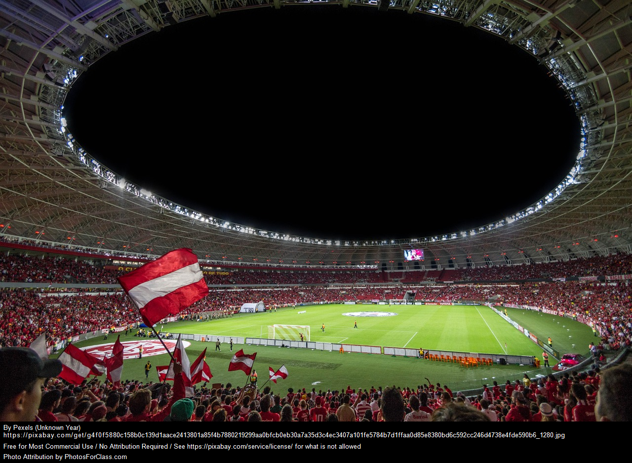Soccer stadium filled with Austrian fans