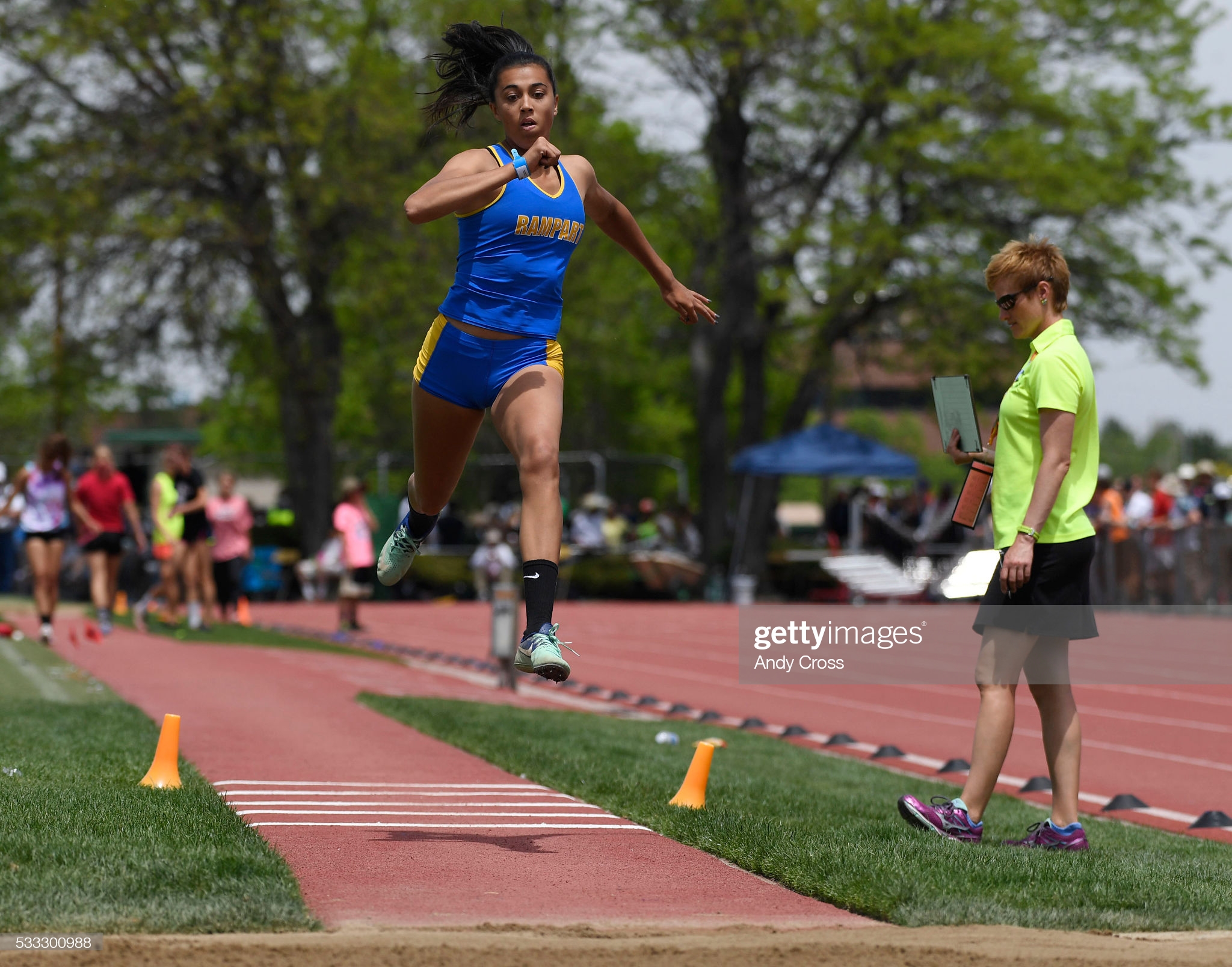 Kiara Kearney of Rampart competes in the 5A triple jump finals
